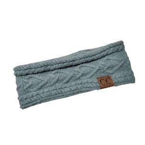 C.C. Headband Knit Teal Blue Womens Cable Wrap